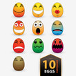 © Jugulator - Set of vector egg emoticon illustration