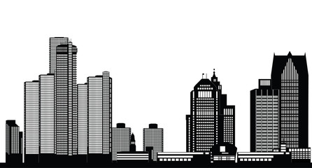 Poster - detroit american city skyline