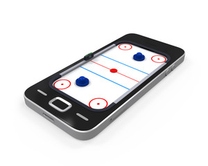 Canvas Print - Air Hockey Table in Mobile Phone