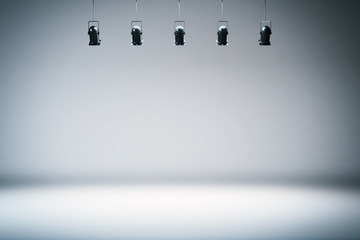 photo studio background with spotlights