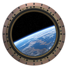 Wall Mural - space station porthole.