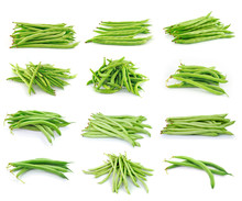 Green Beans On White Background