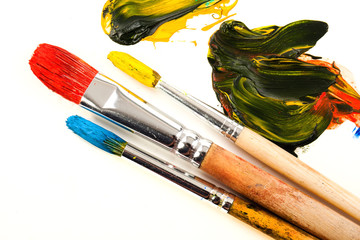 Paints and brushes