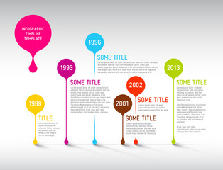 Poster - colorful infographic timeline report template with bubbles