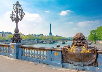 Fototapete - Pont Alexandre-III à Paris en France