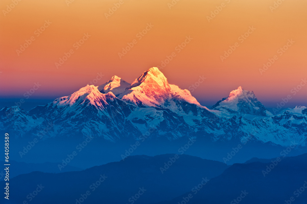 Himalayan Mountains View from Mt. Shivapuri - obrazy, fototapety, plakaty 