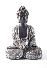 Black Buddha Statue Isolated On White