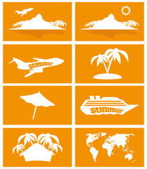 Wall Mural - Travel icons.