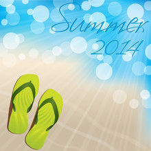 Summer Background Design With Flip Flops
