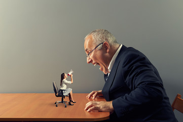 Wall Mural - woman on the table and mad screaming man