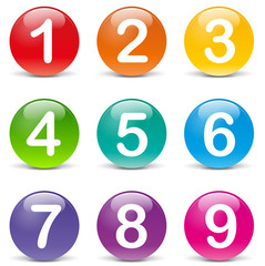 Canvas Print - Vector colored numbers icons