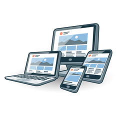 responsive website design on different electronic devices