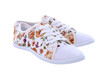 Retro sneakers with a flower pattern on a white background