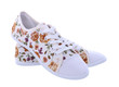 Retro sneakers with a flower pattern on a white background