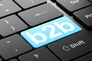 Business concept: B2b on computer keyboard background