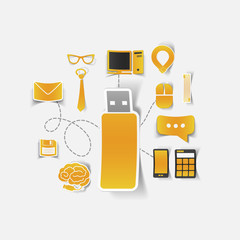 Poster - Set of sticker design. High-tech business concept