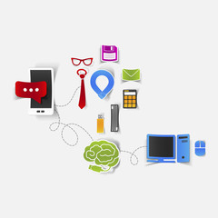 Poster - Set of sticker design. High-tech business concept
