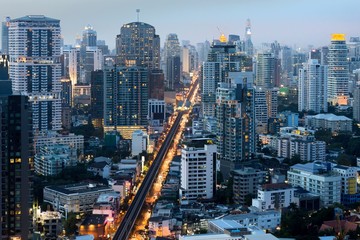 Bangkok city center at night