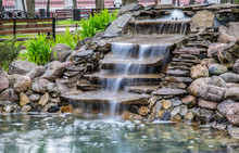 Artificial Waterfall In The Park