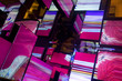 hall of many mirrors reflecting abstract neon lights