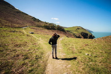 Young woman at crossroads