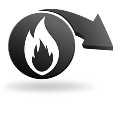 Fototapete - flamme sur symbole noir