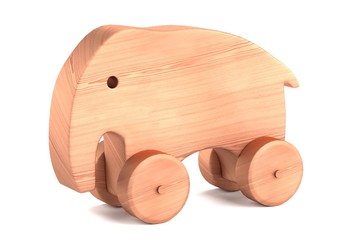 realistic 3d render of wooden toy