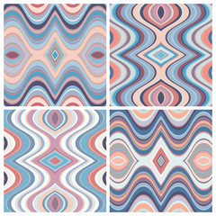 Poster - Set of Vector Seamless Abstract Wavy Backgrounds