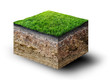cut of soil with grass