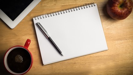 Poster - Overhead of notepad and pen