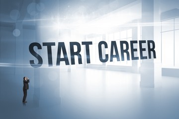 Poster - Start career against white room with windows