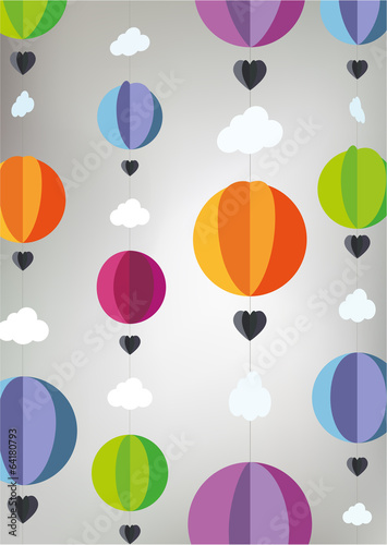 Hot Air Balloons Paper With Clouds And Hearts Crib Mobile Buy