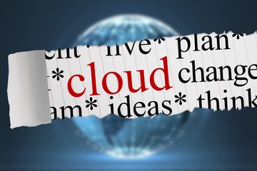 Poster - Cloud against glowing sphere on black background