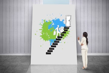 Aufkleber - Composite image of thinking businesswoman