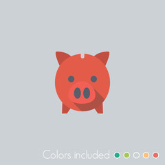 Wall Mural - Piggy bank - FLAT UI ICON COLLECTION