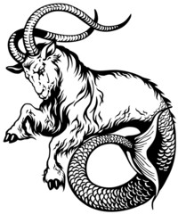capricorn black white