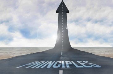 Poster - Principles against road turning into arrow