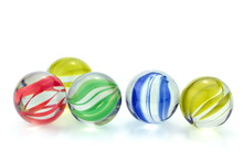 Colorful Glass Marbles Isolated On White Background
