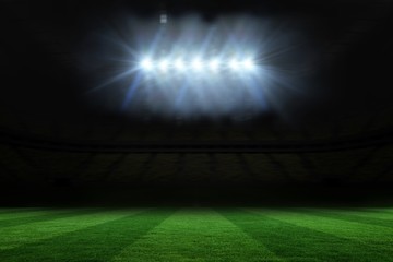 Poster - Football pitch under spotlights