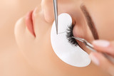 Fototapeta  - Woman Eye with Long Eyelashes. Eyelash Extension