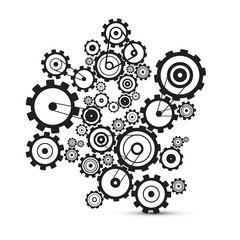 Wall Mural - Abstract vector cogs - gears on white background