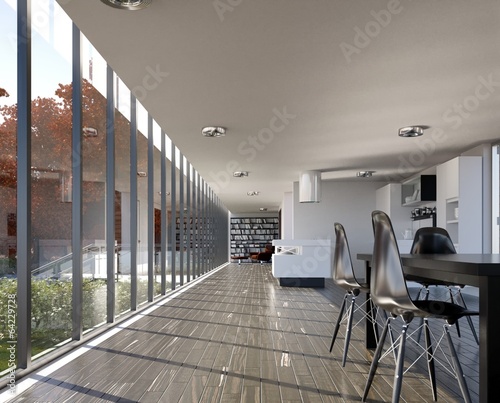 Modern Bungalow With Large Glass Front Buy This Stock
