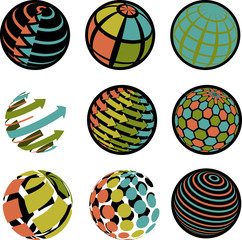 Wall Mural - round icons