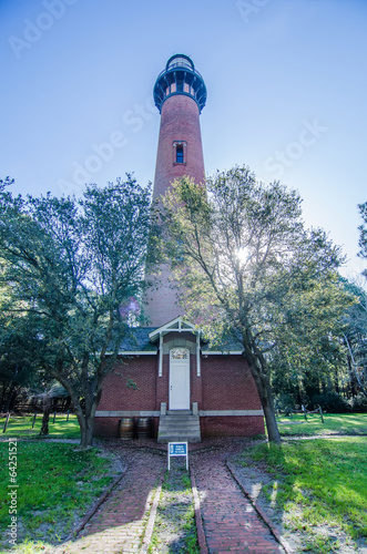Fotografie, Obraz Currituck Beach Lighthouse on the Outer Banks of North Carolina