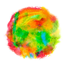 Abstract colored blobs on white background