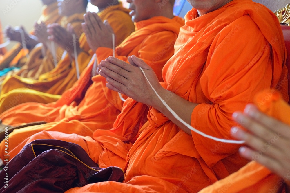 Monks of the religious rituals, Buddhist ceremony - obrazy, fototapety, plakaty 