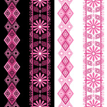 Seamless Pattern With Pink Lace Ornaments