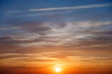 Fototapeta Zachód słońca - Orange colors sunset sky