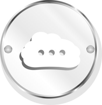 white cloud on internet icon isolated on white