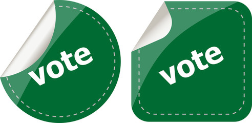 Fototapete - stickers label set business tag with vote word